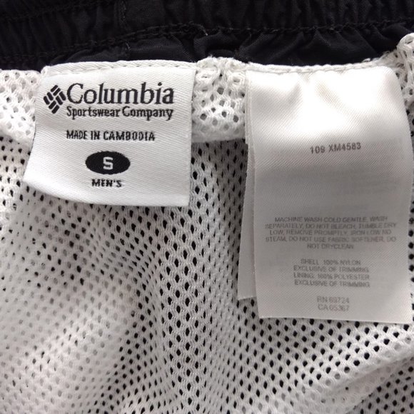COLUMBIA PFG Swim Trunks Men's S Black Nylon‎ Packable Lined Logo Pocket - Picture 9 of 14